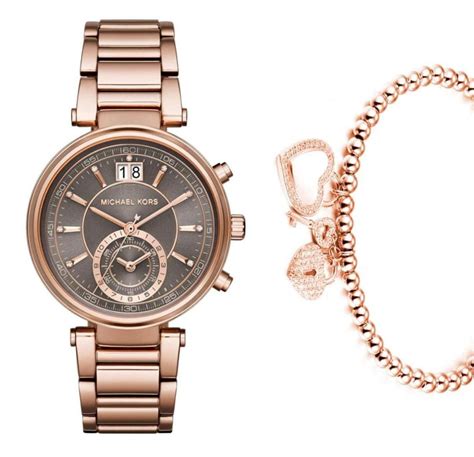 Michael Kors Sawyer Grey Dial Rose Gold